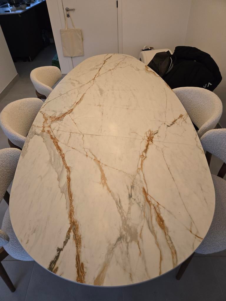 Dekton tafelblad: ei-vormige eettafel, Ophalen, Overige materialen, 50 tot 100 cm, Nieuw