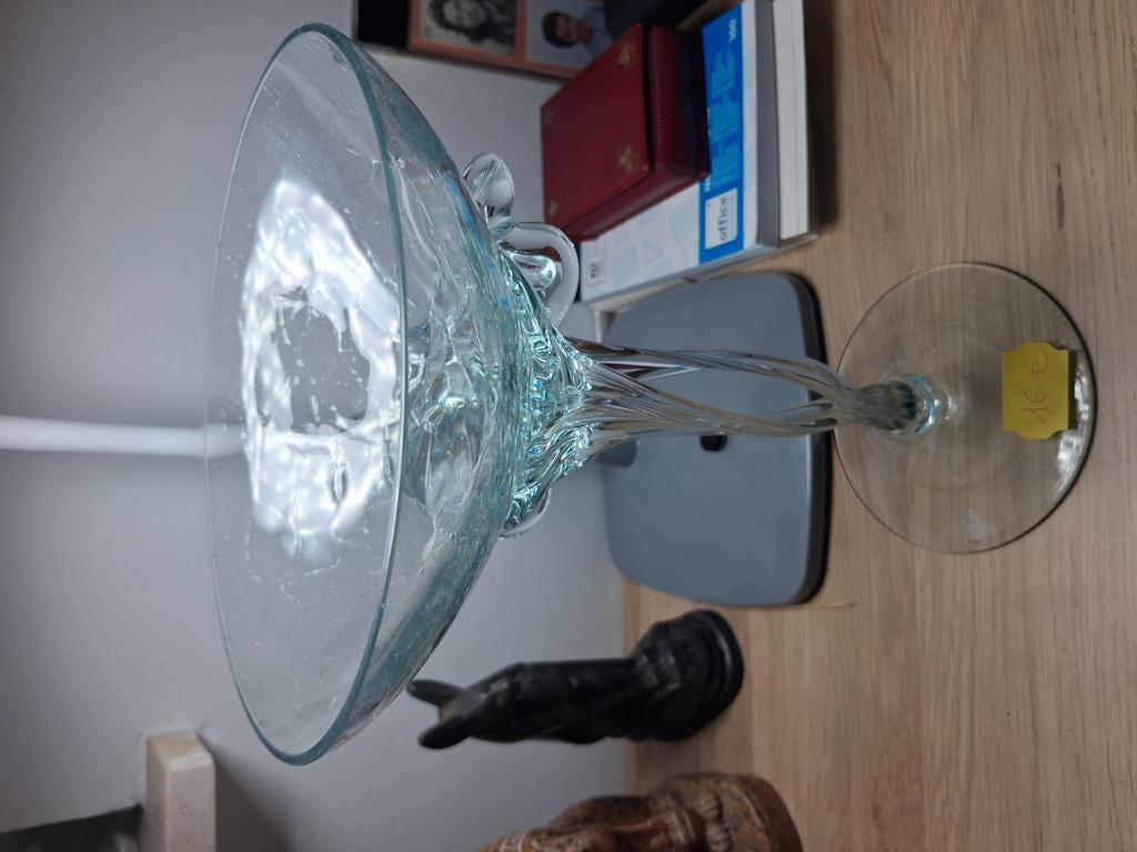 Glazen kelk en Val stLambert 10€, Ophalen