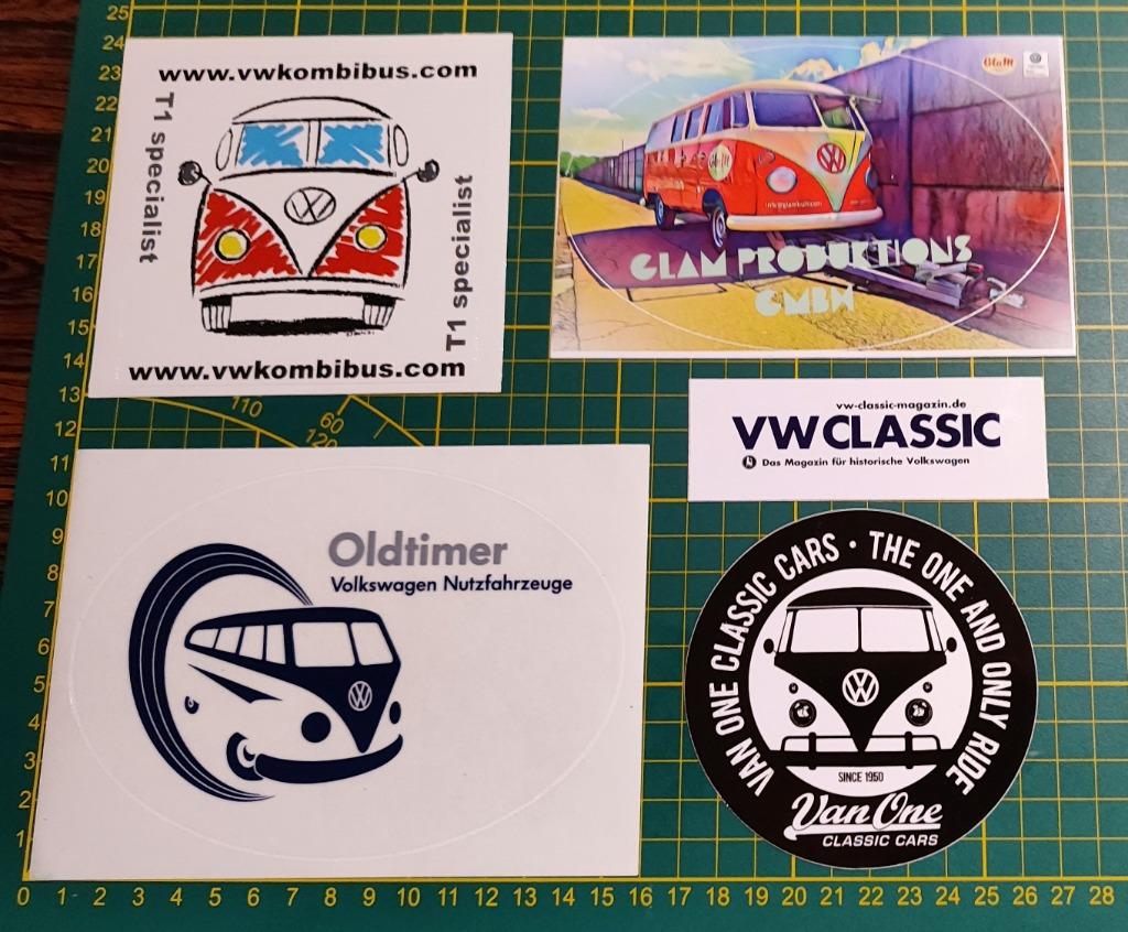 Lot 5x stickers Volkswagen T1 bus, Verzamelen, Ophalen of Verzenden