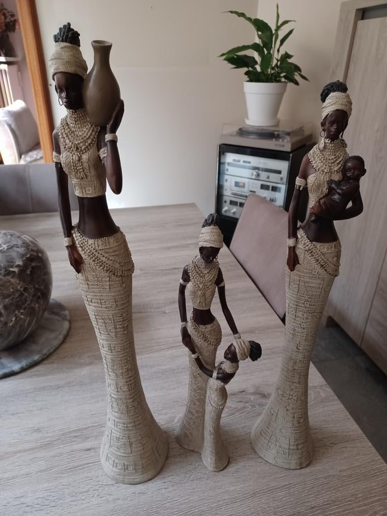 Set van 3 Afrikaanse beelden, Ophalen of Verzenden