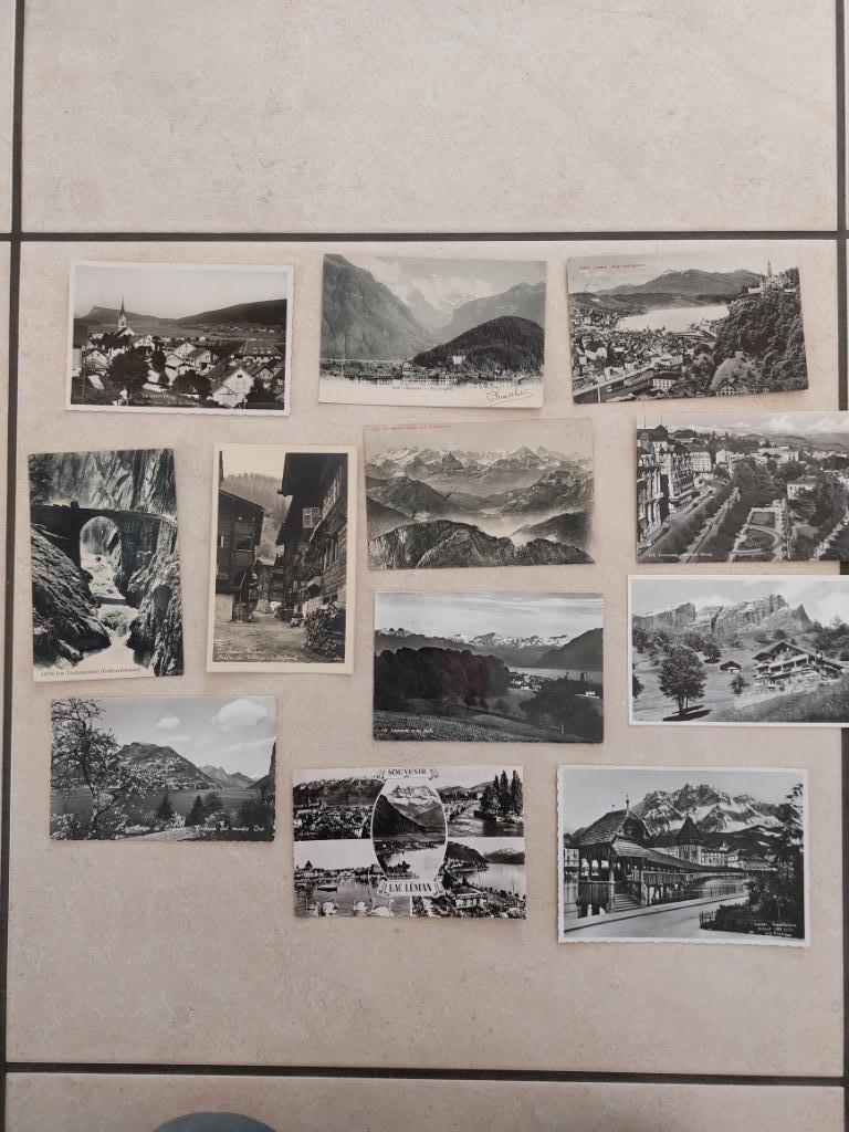 lot oude postkaarten van Zwitserland (12 stuks), Verzenden