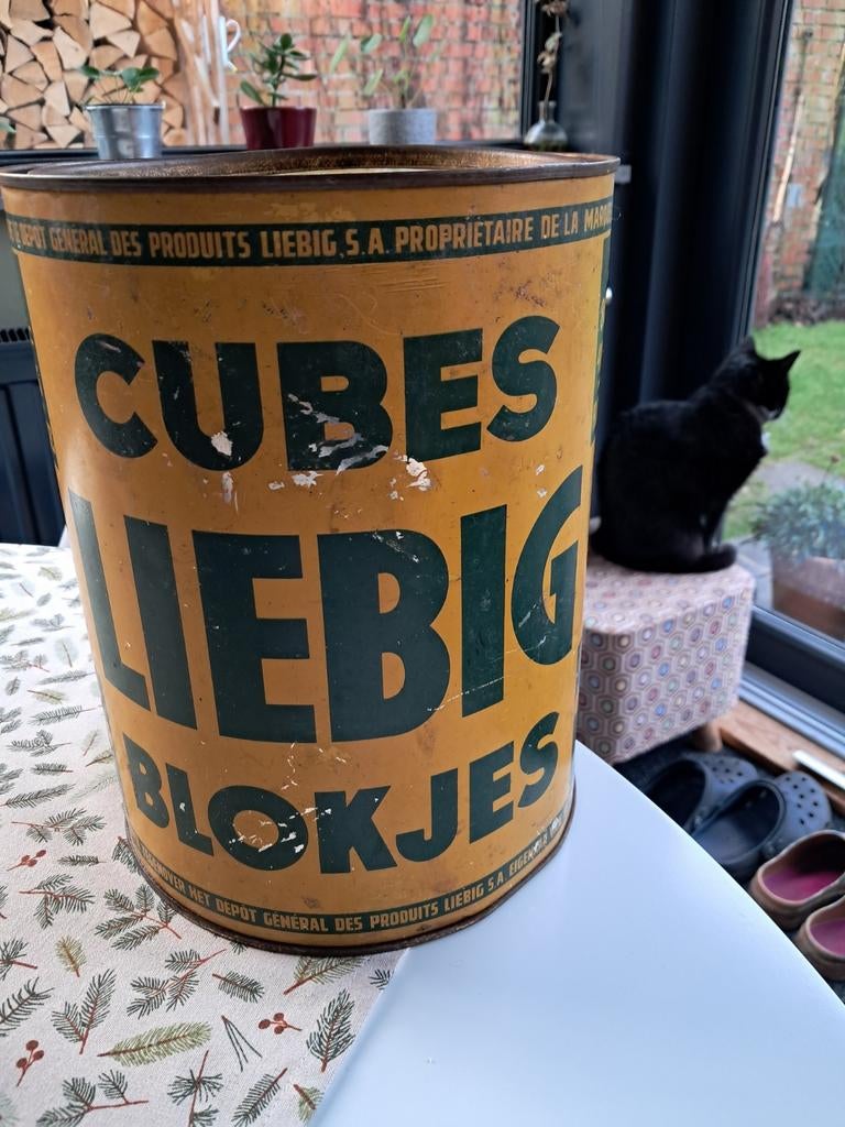 Ancienne boîte en fer blanc Liebig, Collections, Enlèvement ou Envoi