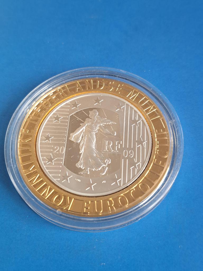 2009 France 10 euros en argent, collection KNM, bord doré, Monnaie en vrac, Argent, 10 euros, France