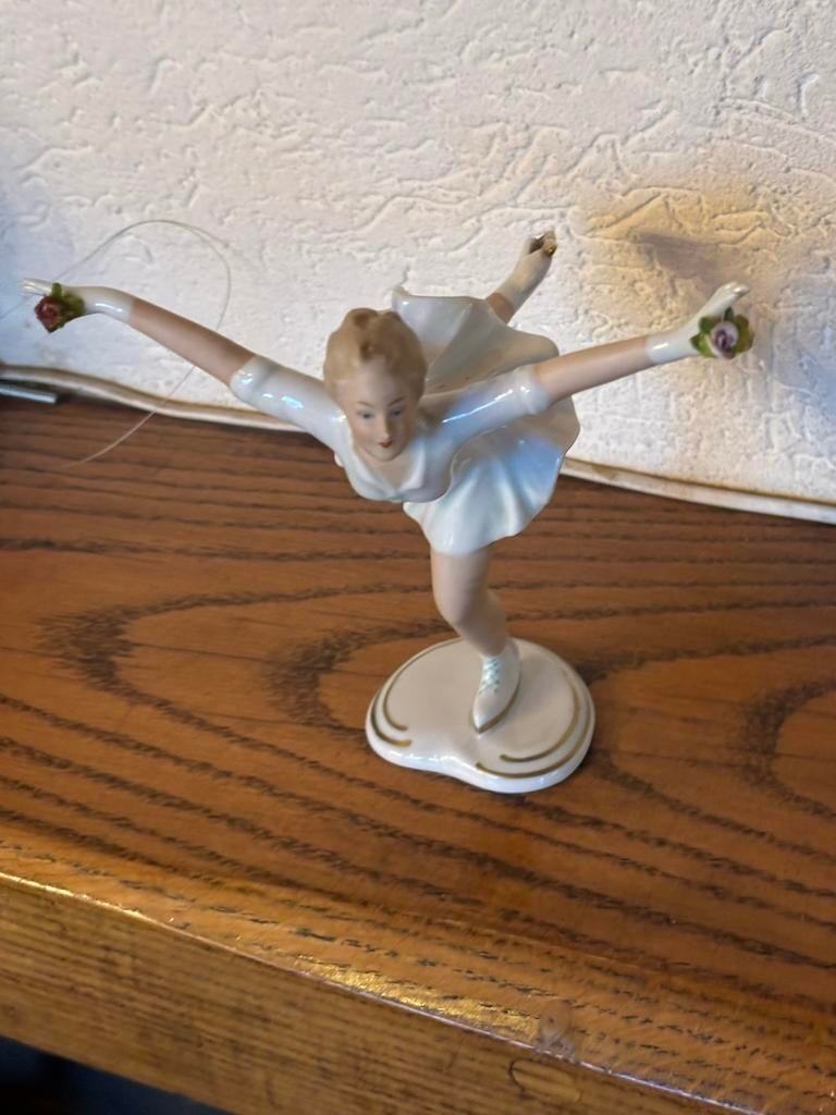 Wallendorf schaatser gesignaleerd vintage jaren 70, Ophalen of Verzenden