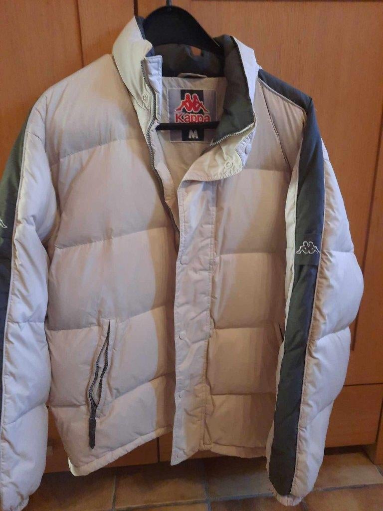 Wit/beige winterjas Kappa, echte dons maat M, Ophalen, Maat 38/40 (M), Wit