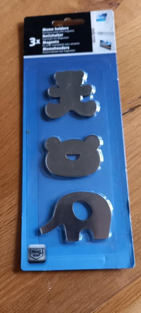 3 x porte-mémos en acier inoxydable avec aimants., Enlèvement ou Envoi, Neuf