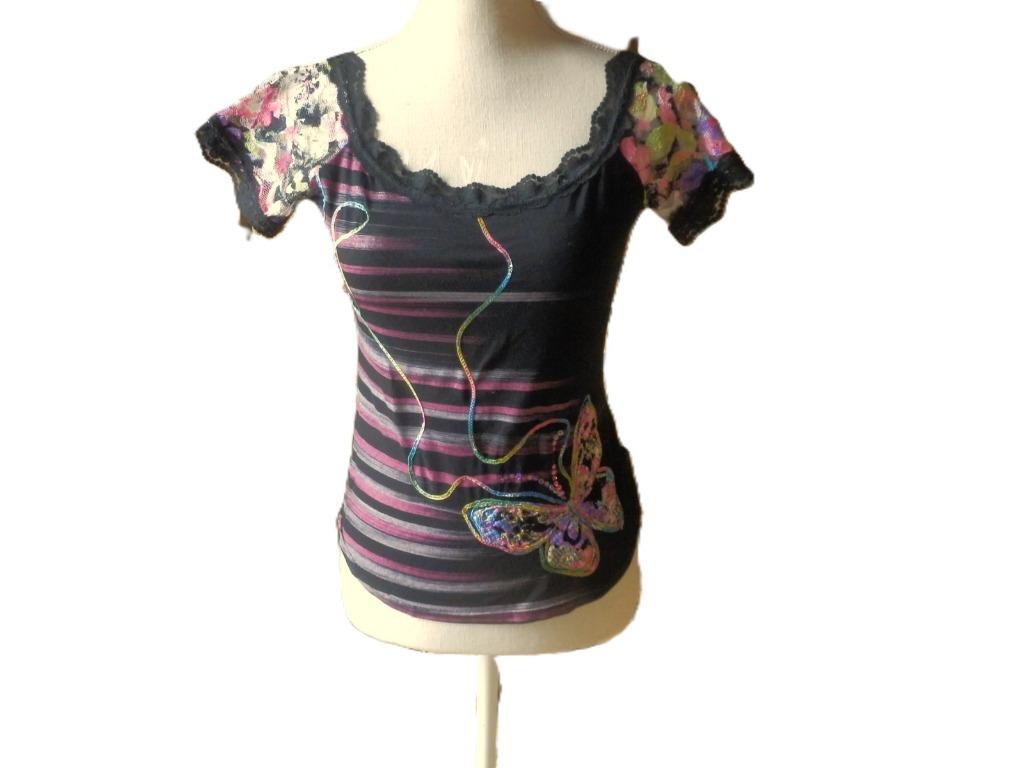 (120)- tee shirt femme t.36 noir - vango -, Zwart, Ophalen of Verzenden, Zo goed als nieuw, Korte mouw