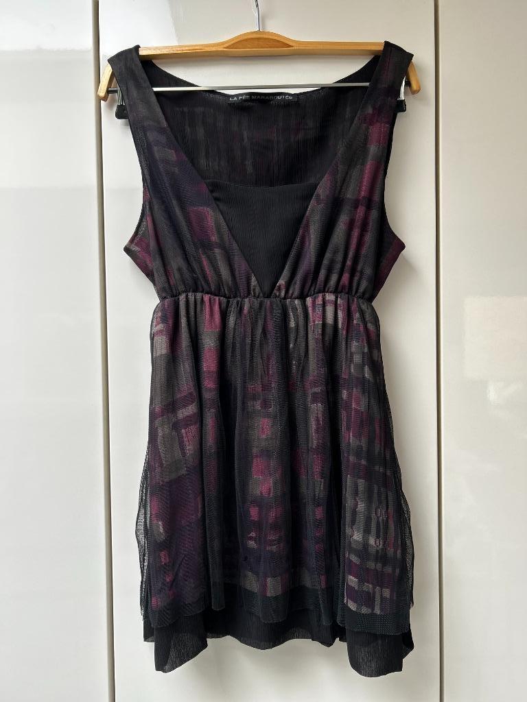 Débardeur noir et violet La Fée Maraboutée - Taille 38 ----, Sans manches, Taille 38/40 (M), Enlèvement ou Envoi, Comme neuf