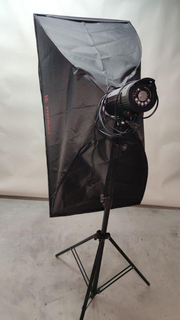 Jinbei 500W Studioflits + Grote Softbox + Statief, Ophalen of Verzenden, Zo goed als nieuw, Lamp of Flitsset