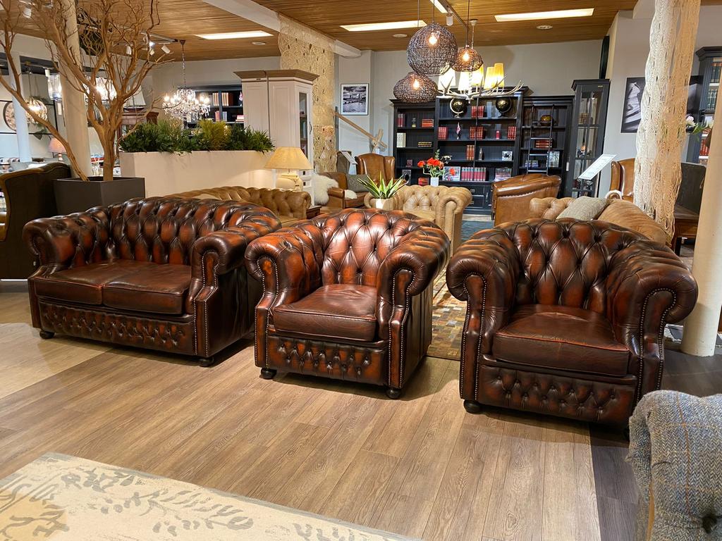 Originele chesterfield salon 2 zits +1+1 zits Rood bruin, Huis en Inrichting, Ophalen of Verzenden, Zo goed als nieuw