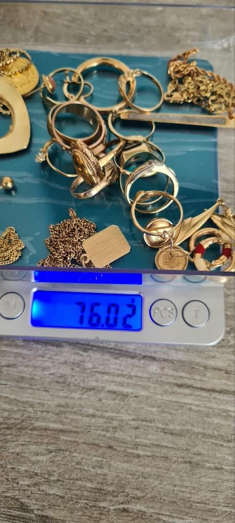 77 gram goud. 14k en 18k, Verzenden, Goud