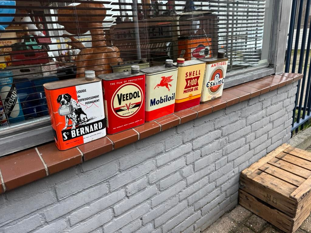 Beaux vieux bidons d'huile de garage rares, Collections, Enlèvement ou Envoi, Utilisé, Emballage