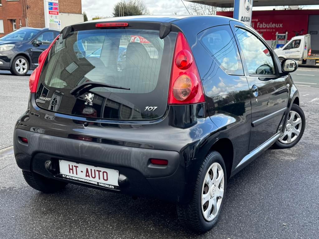 Peugeot 107 1.0i es/automatisch/airco/garantie!!, 4 zetels, Stof, Zwart, 4 cilinders