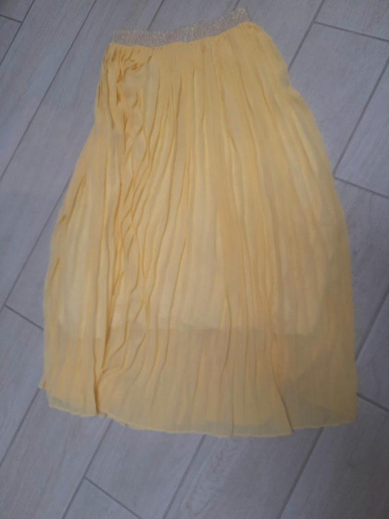 RTB gele plissé rok midi – glitter tailleband – maat S, Meisje, RTB, Ophalen of Verzenden, Zo goed als nieuw