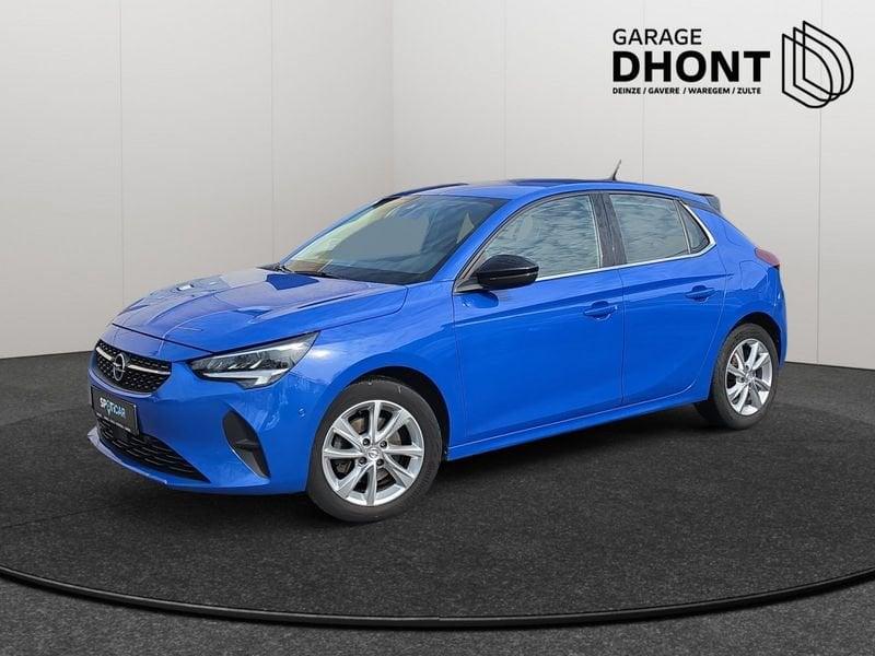 Opel Corsa Elegance - 1.2 Benzine - Automaat - 100PK, Auto's, Gebruikt, 1199 cc, Blauw, Leder en Stof