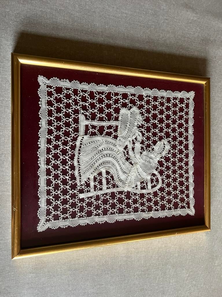 Kantwerk in kader, Hobby & Loisirs créatifs, Dentelle, Enlèvement ou Envoi, Neuf