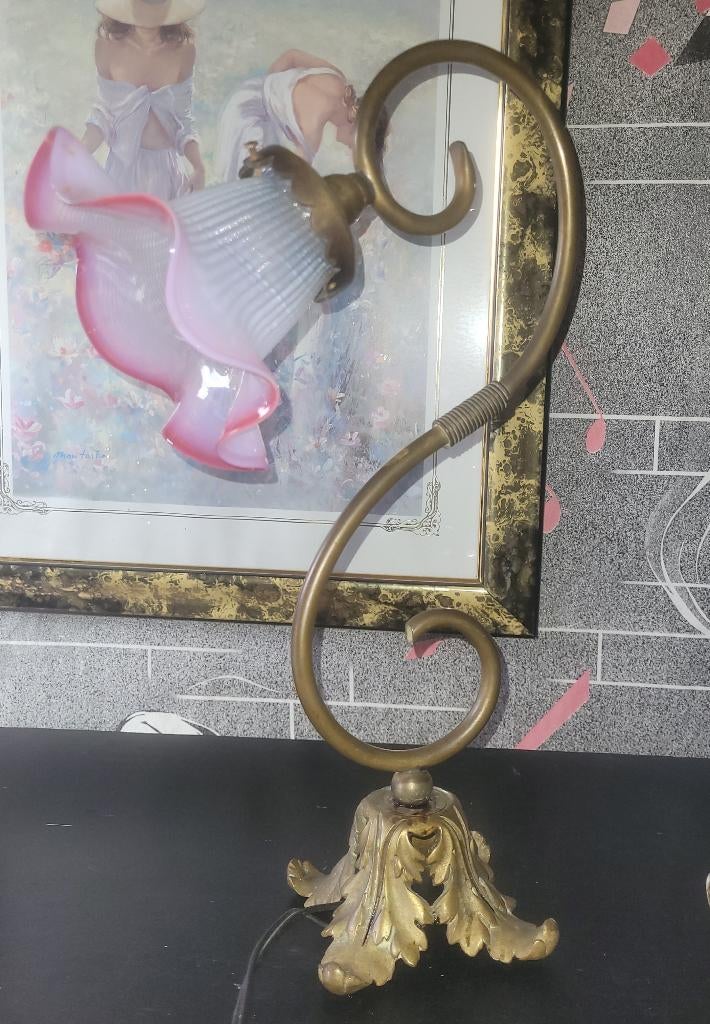 Lampe de chevet col de cygne globe rose tulipe, Enlèvement