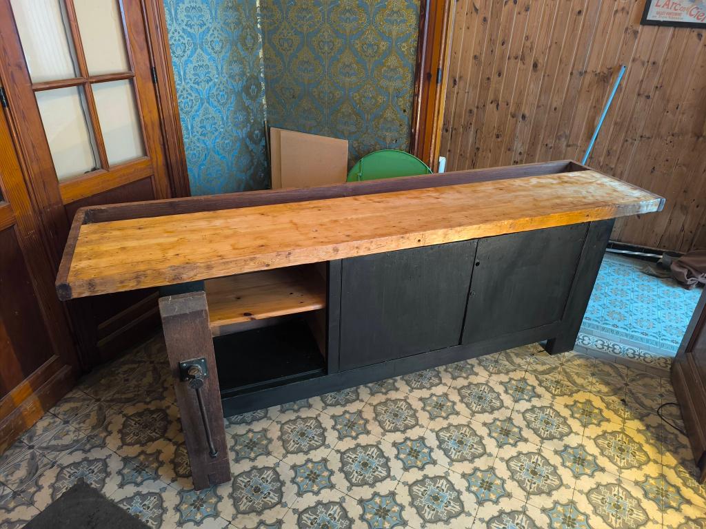 Ancien établis d'atelier meuble de métier d'atelier buffet, Enlèvement ou Envoi