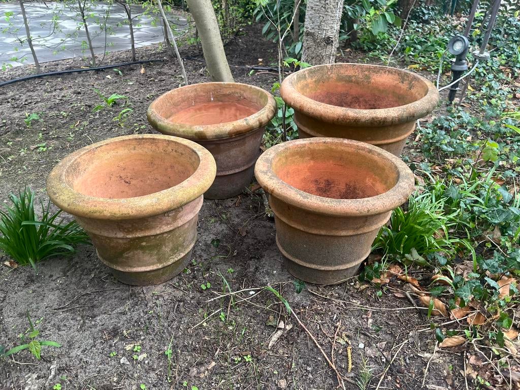 4 pots de fleurs italiens originaux, Jardin & Terrasse, Pots de fleurs, Comme neuf, Enlèvement