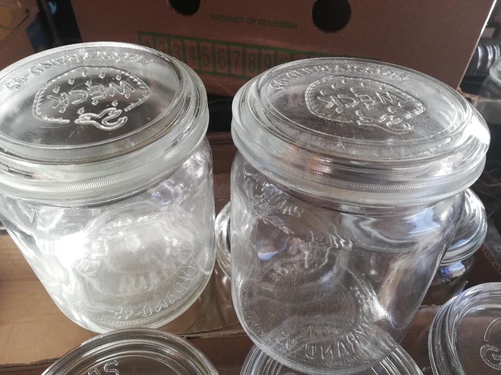 Weckpotten met deksel 1 liter 60 stuks, Huis en Inrichting, Ophalen, Zo goed als nieuw