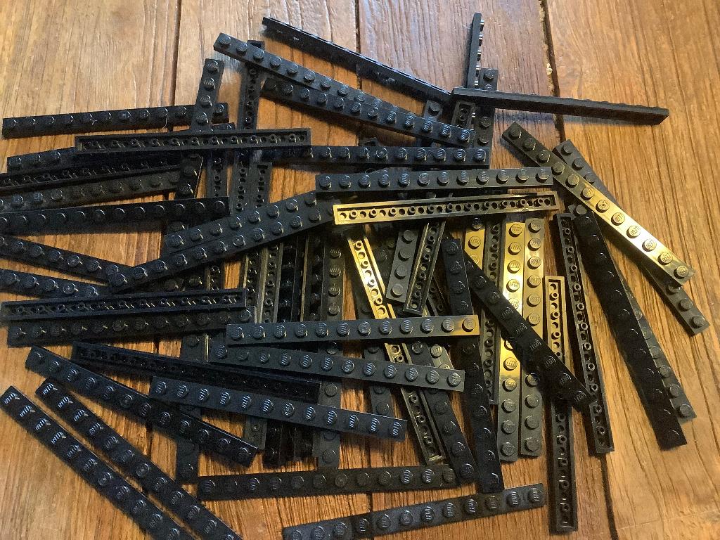 Lego plaatjes 1x12 zwart 58 stuks / 616-31, Ophalen of Verzenden, Zo goed als nieuw, Losse stenen, Lego