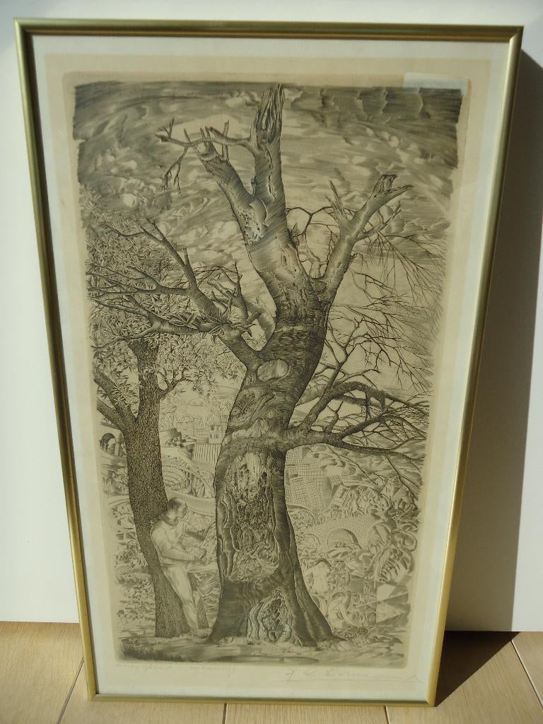 Gustaaf DE BRUYNE Mechelen Werkelijkheid en Verbeelding ets, Antiek en Kunst, Kunst | Etsen en Gravures, Ophalen