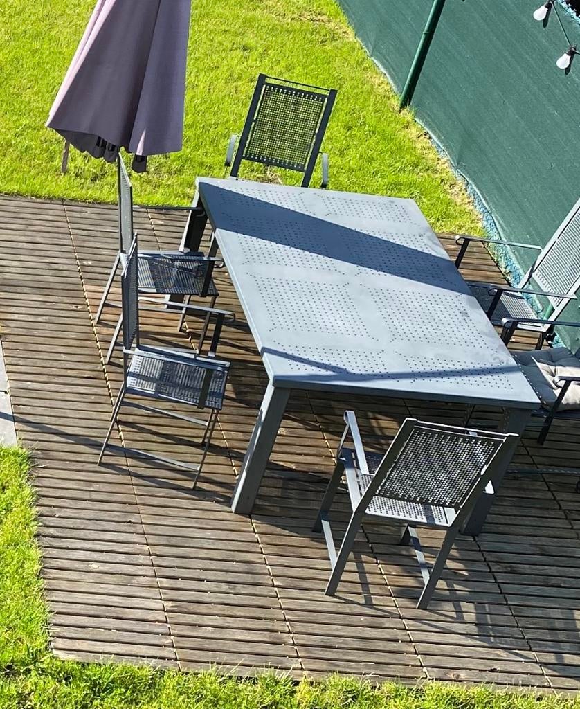 Metalen tuinset, Ophalen, Overige materialen, Gebruikt, 8 zitplaatsen