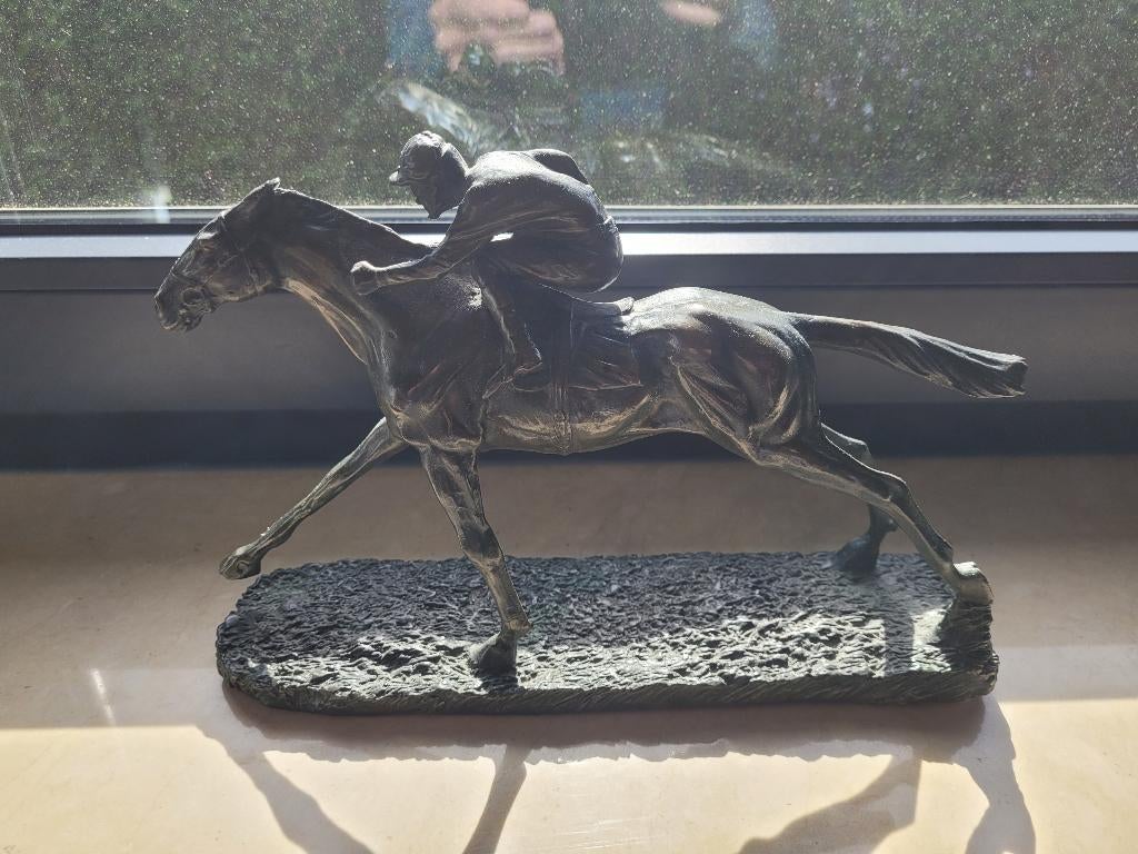 Brons paard en Jockey, Ophalen of Verzenden, Brons