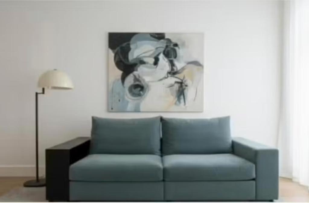 Flexform Groundpiece Sofa – Blauwgrijs Fluweel – Z.G.A.N., Huis en Inrichting, Zetels | Zetels, Ophalen, Stof