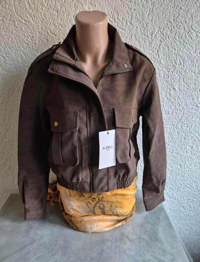 K-ZELL Bruin Suède-look Jasje Maat L, Kleding | Dames, Ophalen, Bruin, Maat 42/44 (L), Nieuw