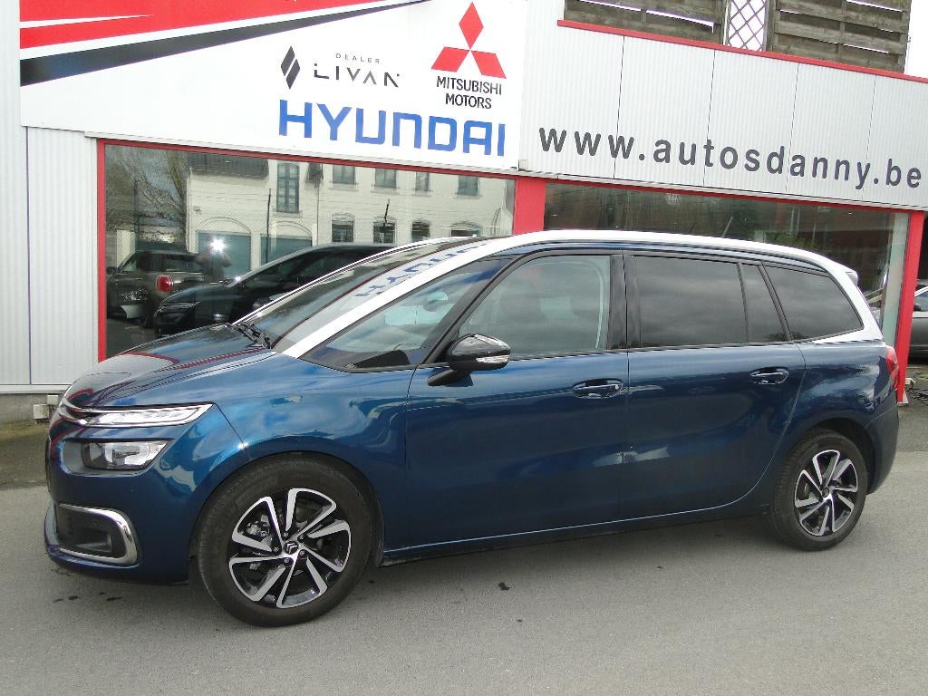 CITROEN C4 SPACE TOURER 7 ZITPLAATSEN, Auto's, Voorwielaandrijving, Monovolume, Blauw, Leder en Stof