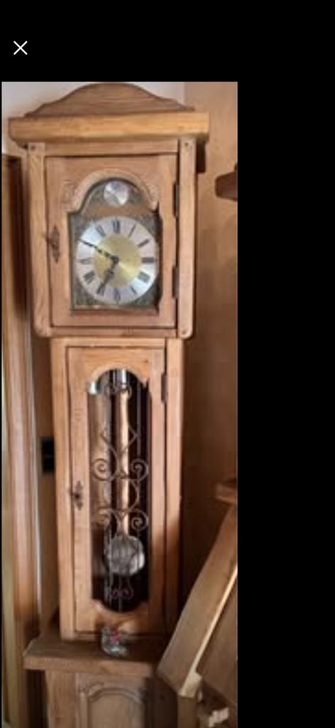 Superbe horloge de qualité en chêne massif, Enlèvement