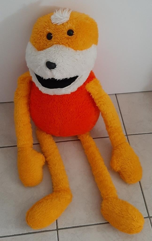Grote oranje/gele Mr Oizo flat Eric knuffel/pluche 80-85 cm, Ophalen of Verzenden, Zo goed als nieuw, Oranje, Groot (groter dan 80 cm)