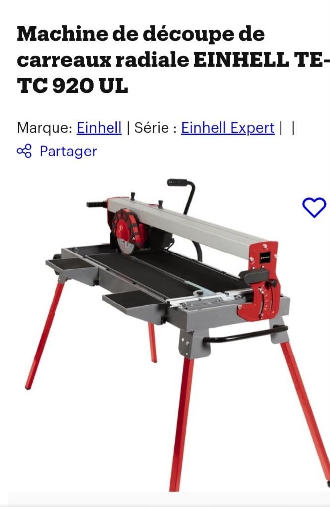 Table de coupe a eau, Bricolage & Construction, Enlèvement, Comme neuf