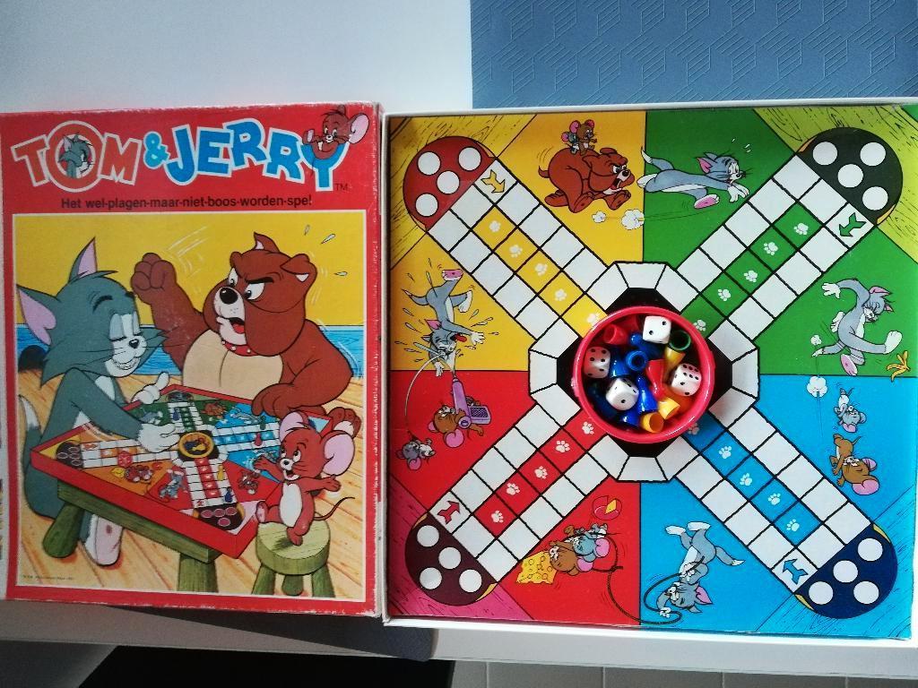 Gezelschapsspel Tom en Jerry, Drie of vier spelers, Ophalen of Verzenden, Zo goed als nieuw, MB spelen