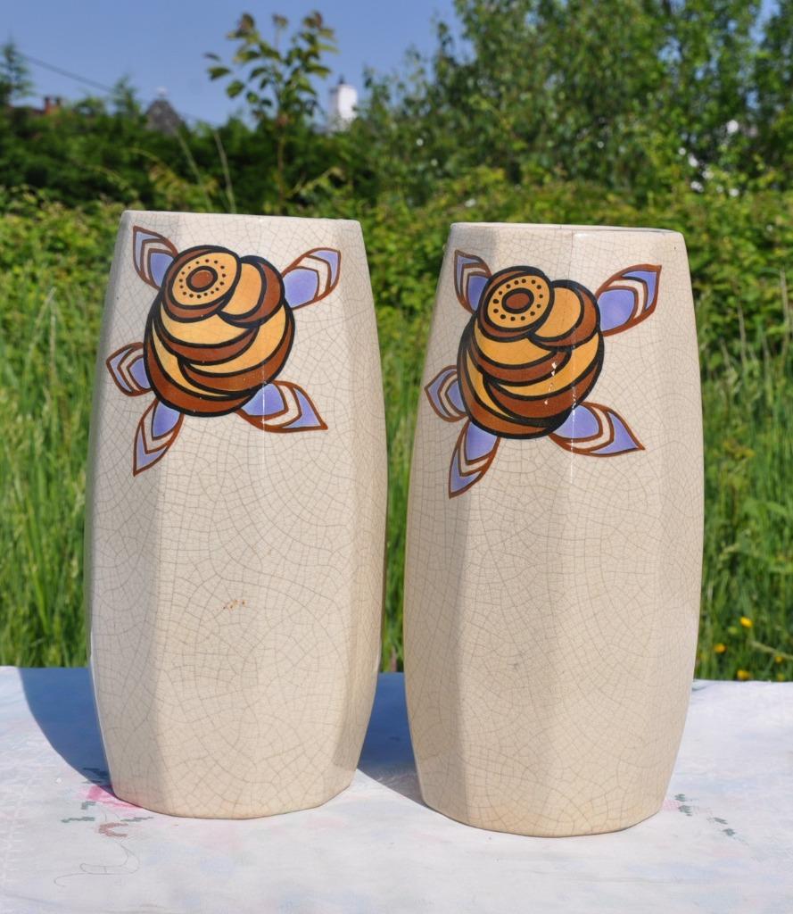 paire de vase art deco amc wasmuel modele 3, Antiek en Kunst, Antiek | Keramiek en Aardewerk, Ophalen of Verzenden