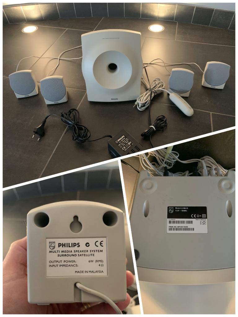 Multi Media Speaker system surround satellite, Enlèvement, Utilisé, Ensemble surround complet, Philips