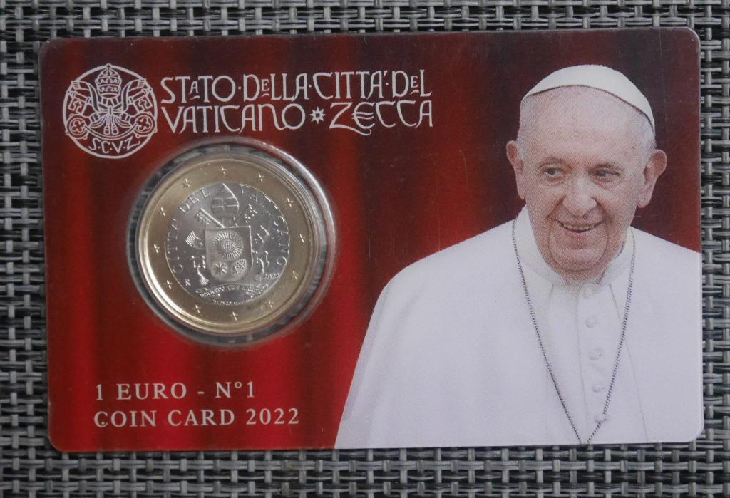 1 euro Coincard BU Vatican 2022  N1, Enlèvement ou Envoi, Vatican, 2 euros, Série
