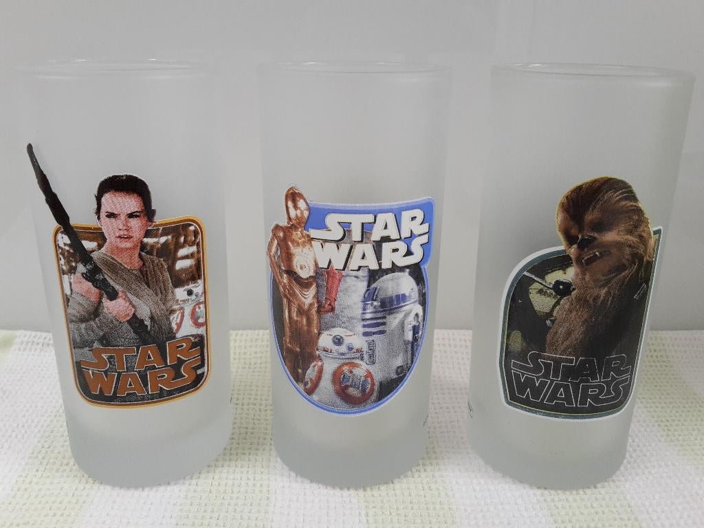 3 Nieuwe longdrink glazen van Star Wars, 14 cm hoog, Ophalen of Verzenden, Nieuw, Frisdrankglas