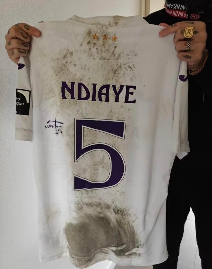RSC Anderlecht matchwornshirt Ndiaye met certificaat., Ophalen of Verzenden, Zo goed als nieuw, Shirt