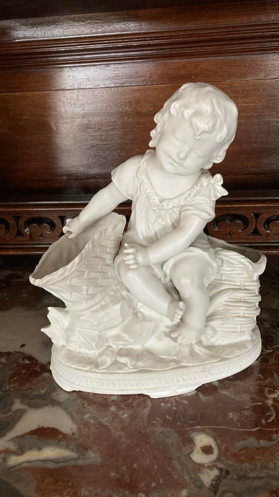 Antiek biscuit beeldje  25 cm hoog, Antiek en Kunst, Ophalen