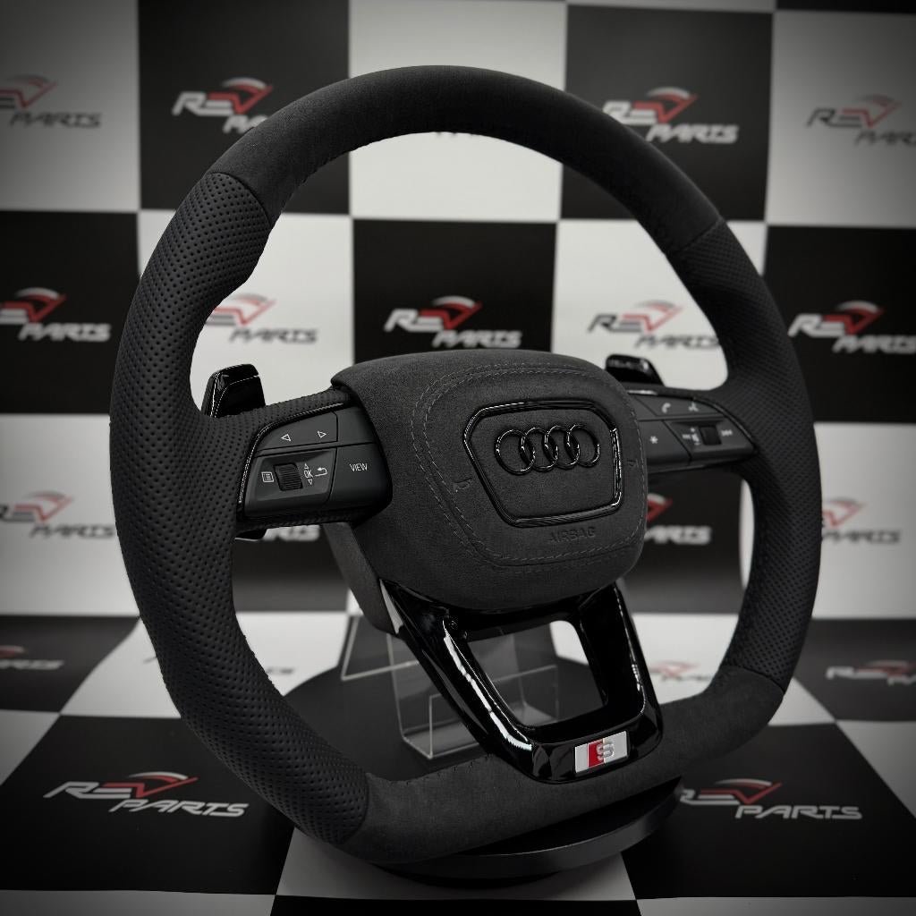 Volant Audi en cuir Alcantara noir brillant, finition noire, Autos : Pièces & Accessoires, Enlèvement ou Envoi, Neuf, Audi