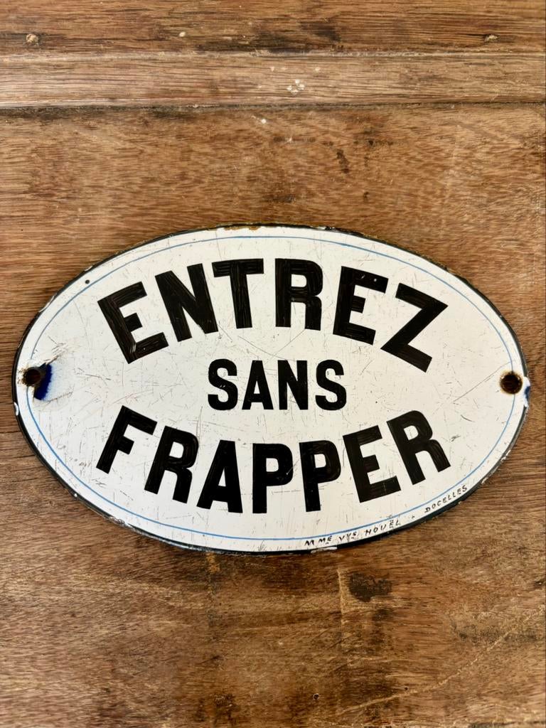 Plaque émaillée utilité emaille bord, Enlèvement ou Envoi