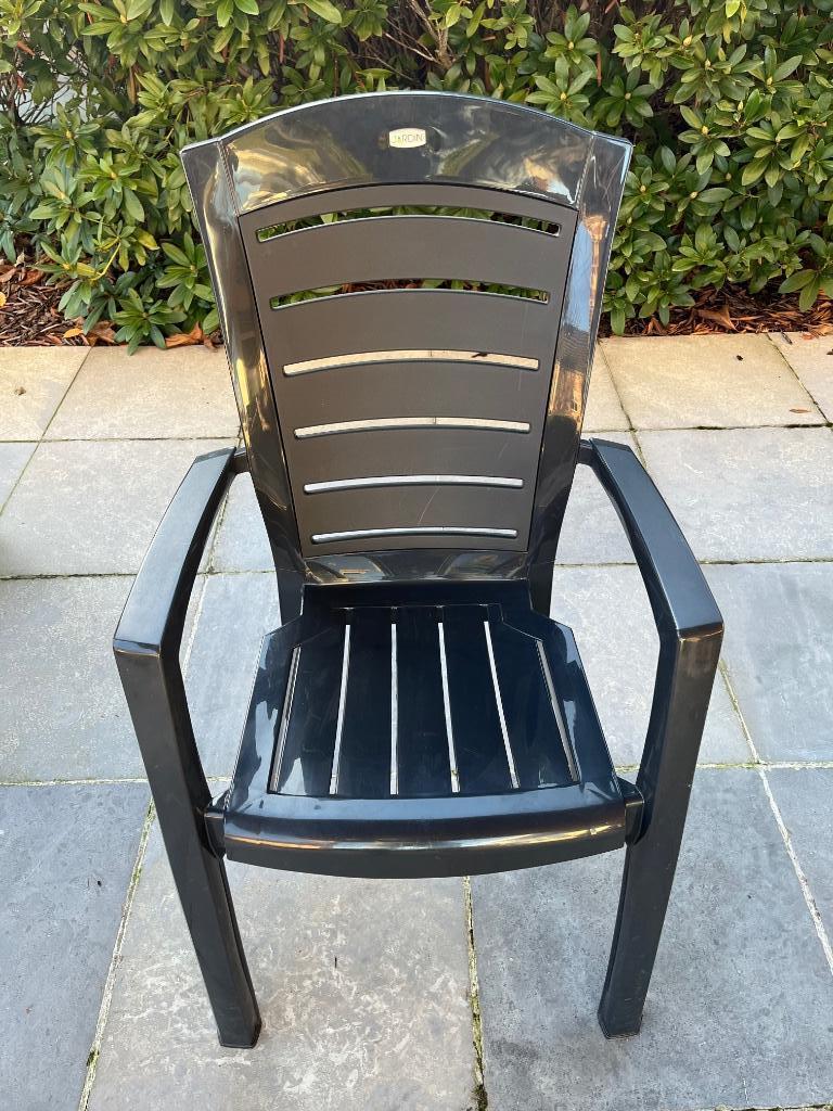 4 tuinstoelen jardin, Tuin en Terras, Ophalen, Zo goed als nieuw, Kunststof, Stapelbaar