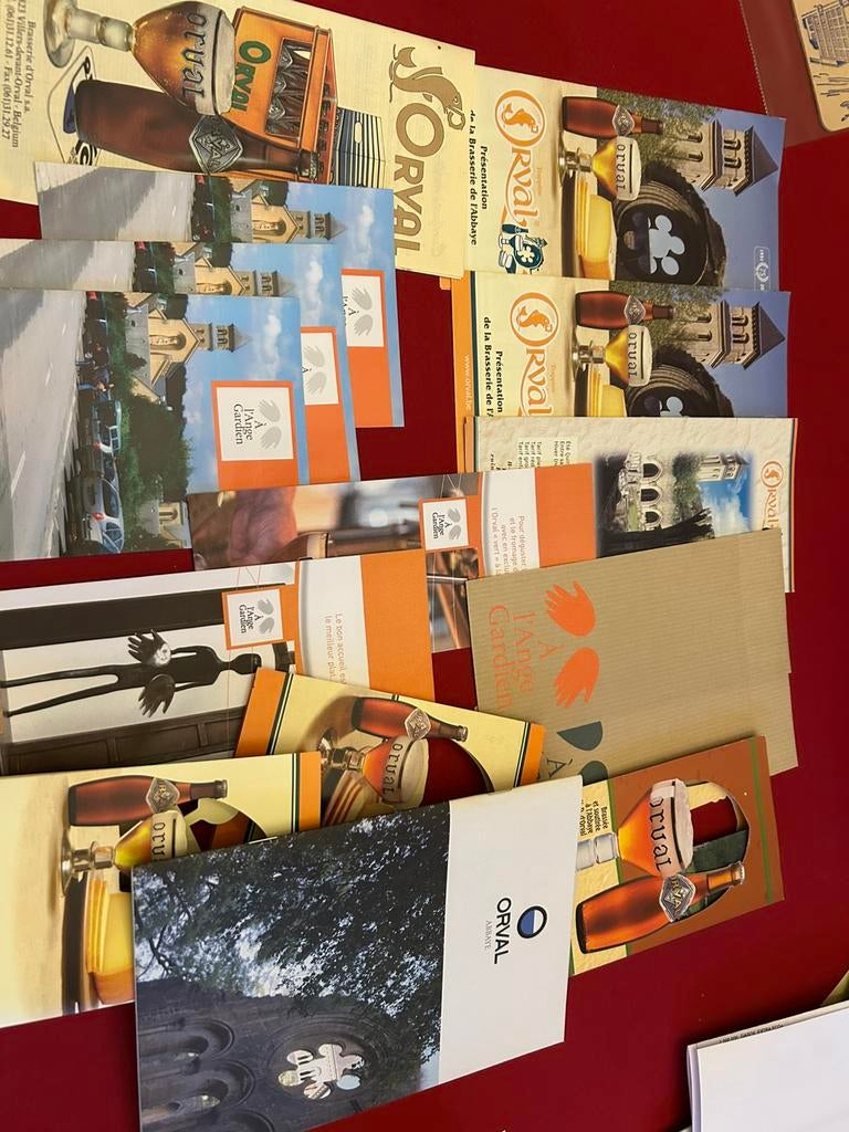 Lot Pub Info Abbaye Orval Auberge Ange Gardien, Collections, Marques & Objets publicitaires, Enlèvement ou Envoi