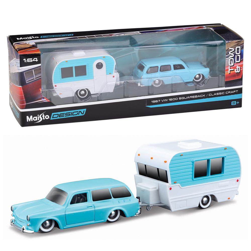 Maisto vw squareback met caravan 1/64 nieuw!, Ophalen of Verzenden, Nieuw