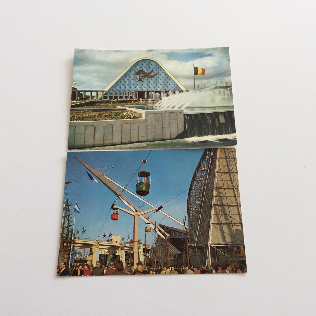 2 postkaarten EXPO 1958, Ophalen, 1940 tot 1960