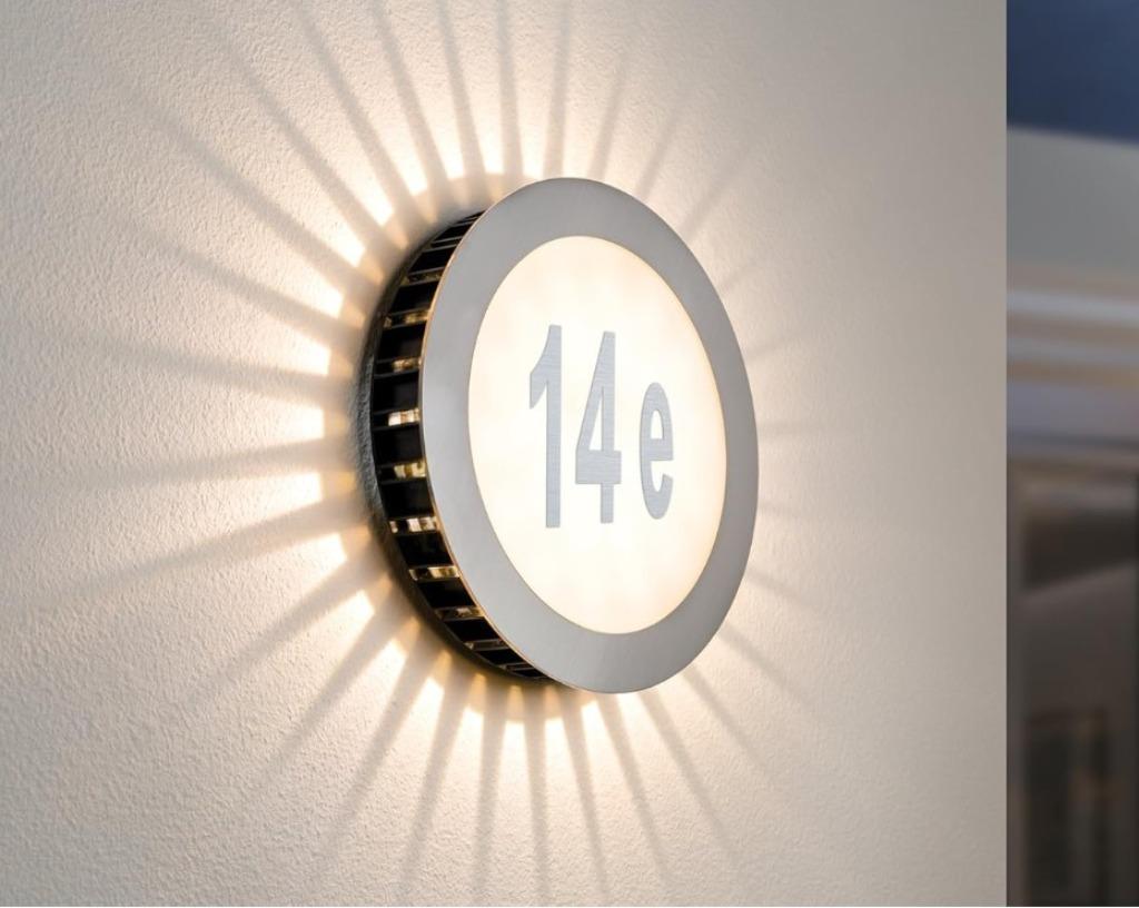 Applique numéro de maison Paulmann – Inox/Blanc – LED – IP44, Maison & Meubles, Lampes | Autre, Neuf, Enlèvement ou Envoi