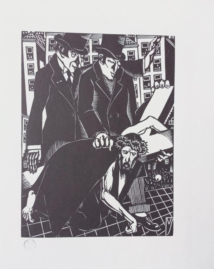 Henri Van Straten De kruisweg 1928 atelierstempel 1971, Antiek en Kunst, Kunst | Litho's en Zeefdrukken, Ophalen of Verzenden