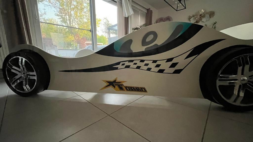 Cadre de lit voiture blanc, 85 à 100 cm, Sommier à lattes, Enlèvement, 180 cm ou plus